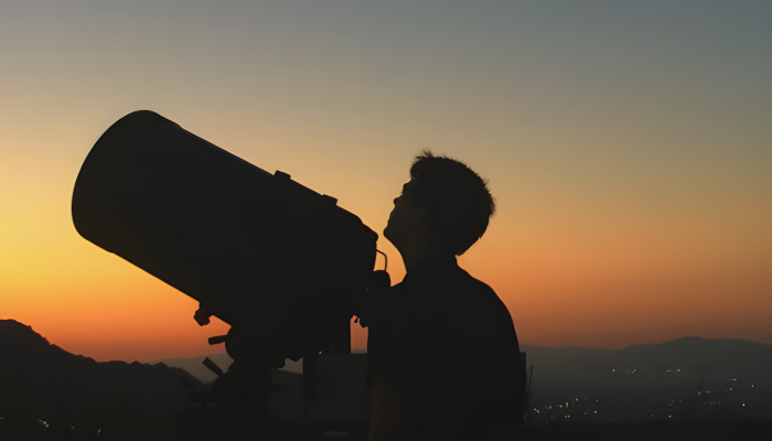 setting up the Celestron 14 at sunset